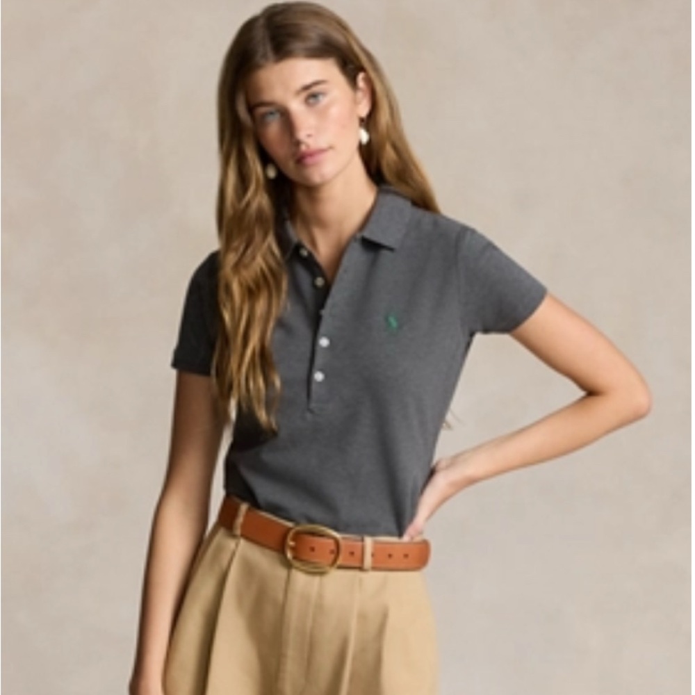 Polo by Ralph Lauren Charcoal Shirt with Emerald Logo